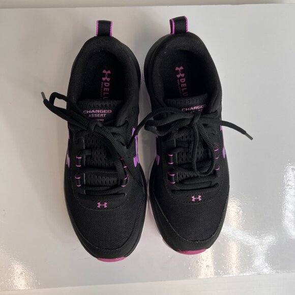 Under Armour Women Shoe 6.5 Charged Assert Low Lace Up Sneaker Run Gym Core Ex - Picture 2 of 12